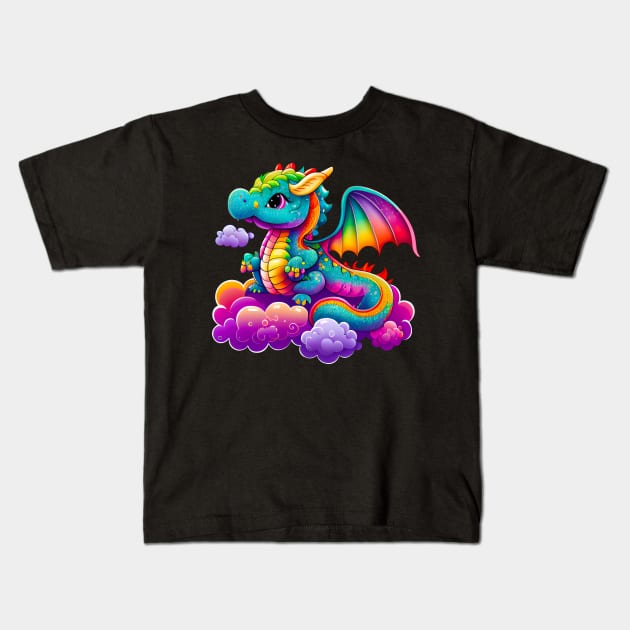 cute colorful dragon 2 Kids T-Shirt by bellofraya